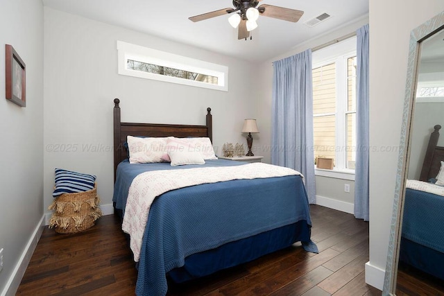 1433 Sipsey Pines Rd, Arley, AL 35540 - bedroom with hardwood / wood-style floors, baseboards, and ceiling fan