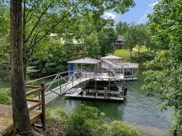 1433 Sipsey Pines Rd, Arley, AL 35540 - dock featuring a water view and boat lift