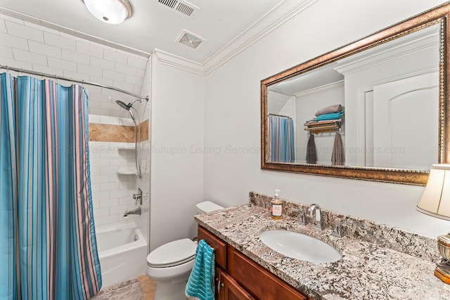 136 Grand Magnolia, Jasper, AL 35504 - bathroom featuring vanity, crown molding, shower / tub combo, and toilet