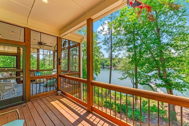 136 Grand Magnolia, Jasper, AL 35504 - unfurnished sunroom featuring a water view
