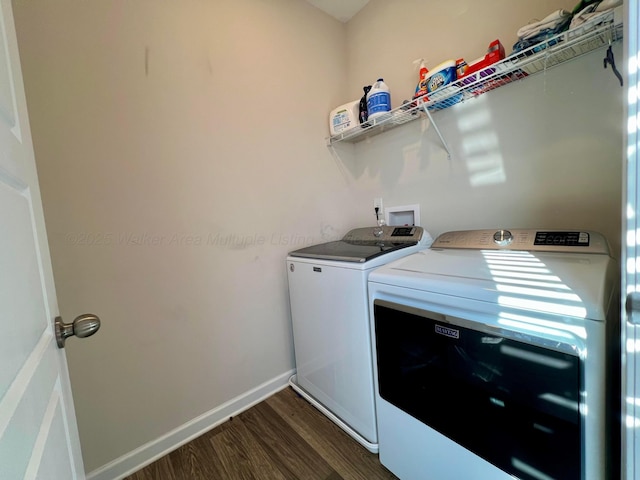 405 Meadow Way, Jasper, AL 35504 - laundry room featuring washing machine and dryer and dark wood finished floors