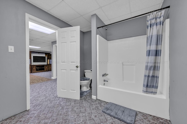 5305 Split Rail Dr, Jasper, AL 35503 - full bath featuring a paneled ceiling and shower / bath combination with curtain