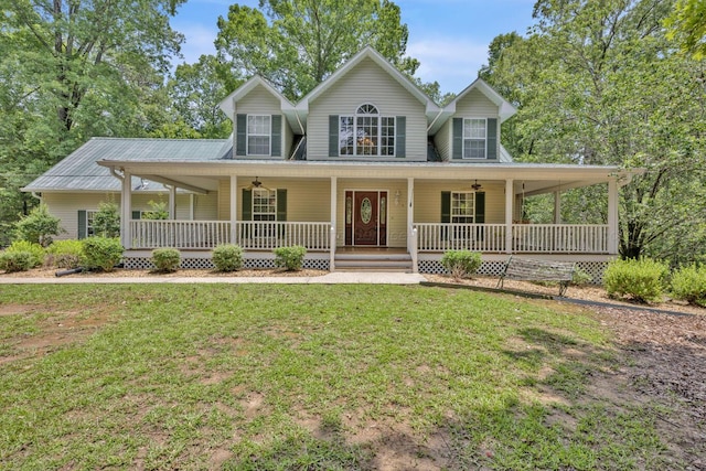 5305 Split Rail Dr, Jasper, AL 35503 - farmhouse-style home featuring ceiling fan, a porch, and a front yard