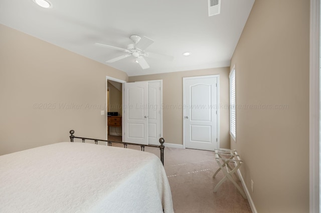 436 Ducktail Rd, Houston, AL 35572 - carpeted bedroom featuring baseboards, recessed lighting, and ceiling fan