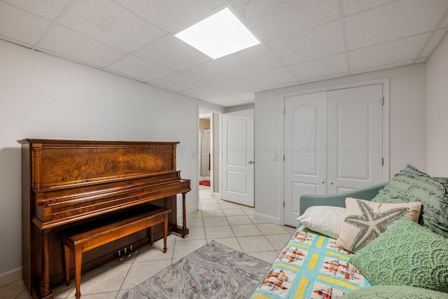 436 Ducktail Rd, Houston, AL 35572 - sitting room with a drop ceiling, light tile patterned floors, and baseboards