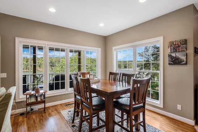 436 Ducktail Rd, Houston, AL 35572 - dining room featuring baseboards, light wood finished floors, and recessed lighting