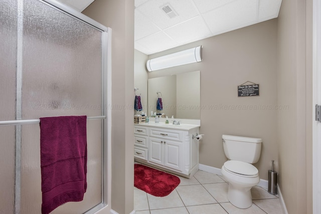 436 Ducktail Rd, Houston, AL 35572 - full bath featuring tile patterned flooring, vanity, toilet, a stall shower, and baseboards