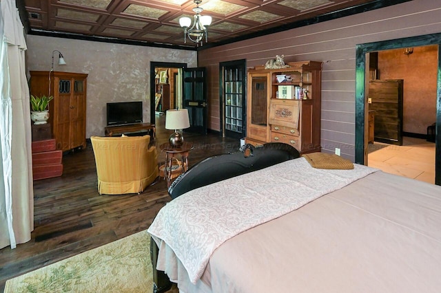 178 Turtle Ln, Houston, AL 35572 - bedroom featuring wood finished floors, a chandelier, and an ornate ceiling