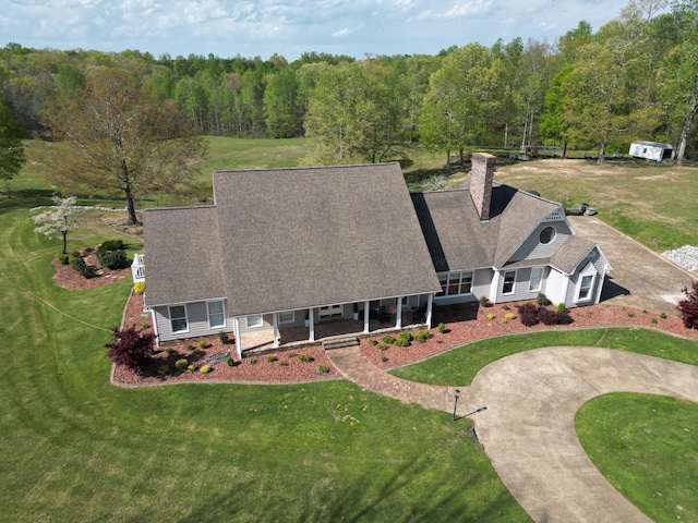 4963 Littleville Rd, Haleyville, AL 35565 - aerial view of property and surrounding area featuring a forest