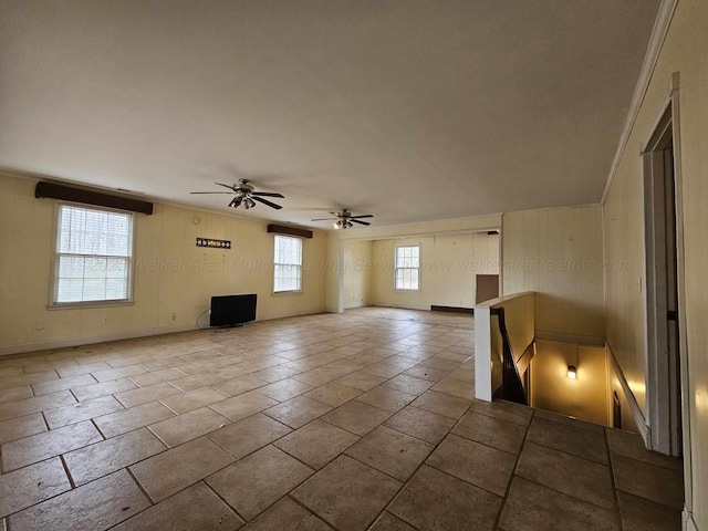 unfurnished room with ornamental molding