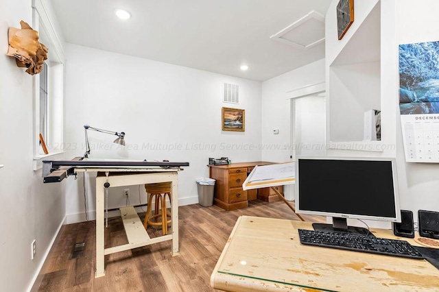 bathroom featuring hardwood / wood-style flooring