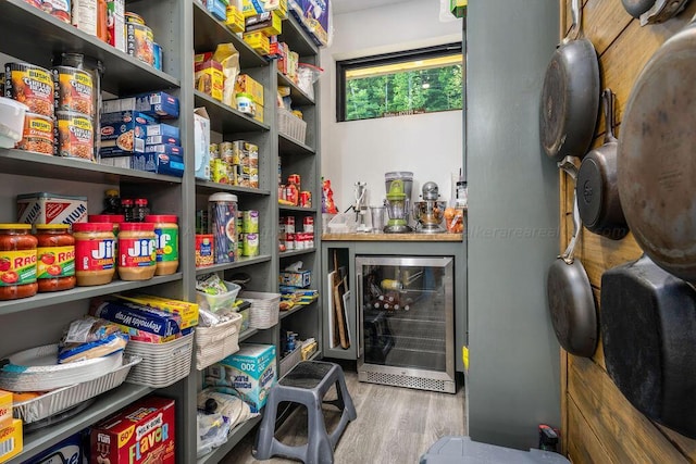 pantry featuring beverage cooler