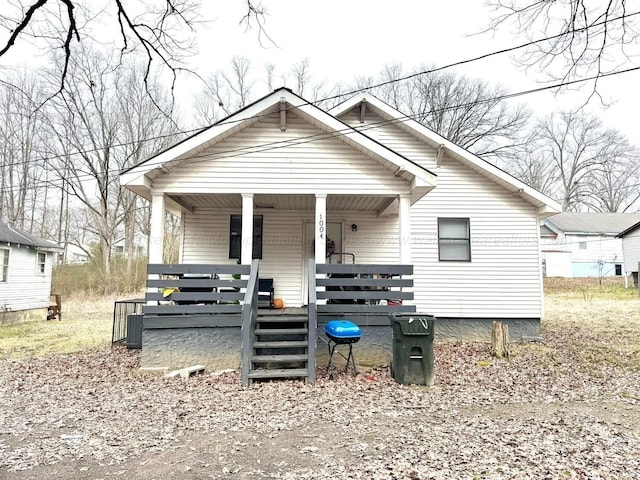 bungalow-style home with covered porch