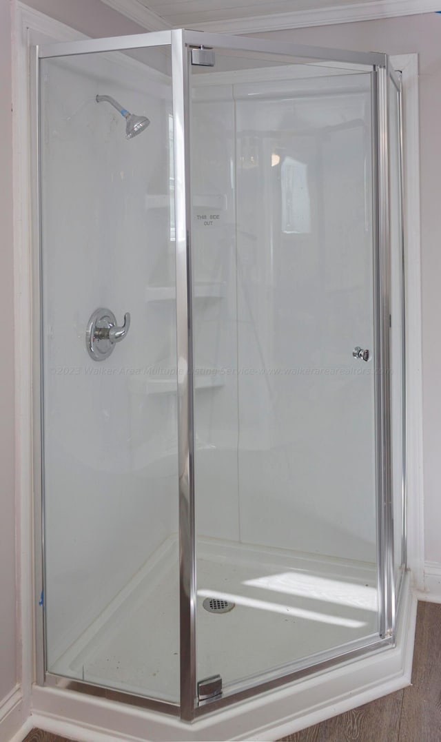 bathroom featuring walk in shower