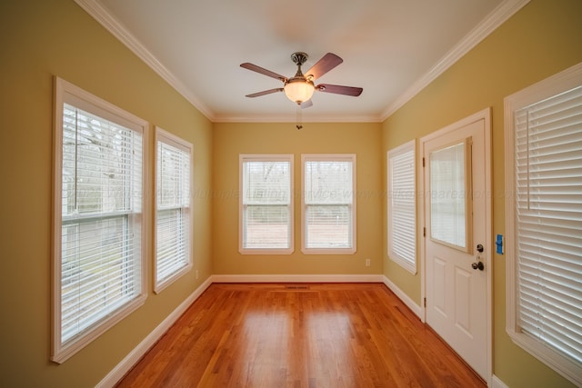 interior space featuring ceiling fan