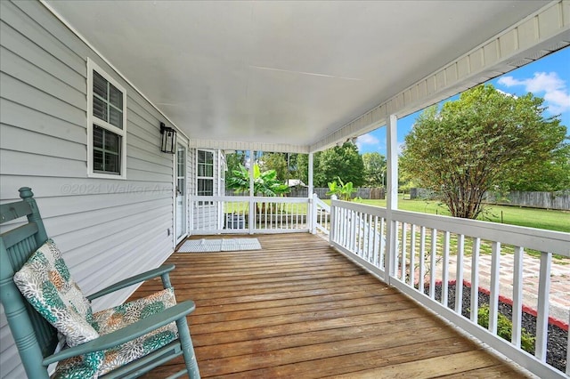 wooden deck with covered porch