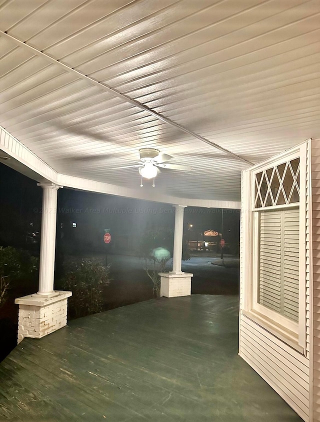 view of patio with ceiling fan