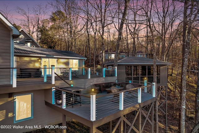 view of deck at dusk