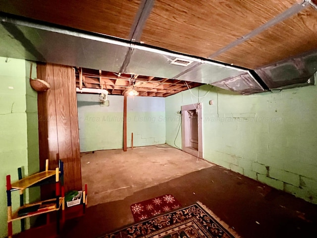 view of basement