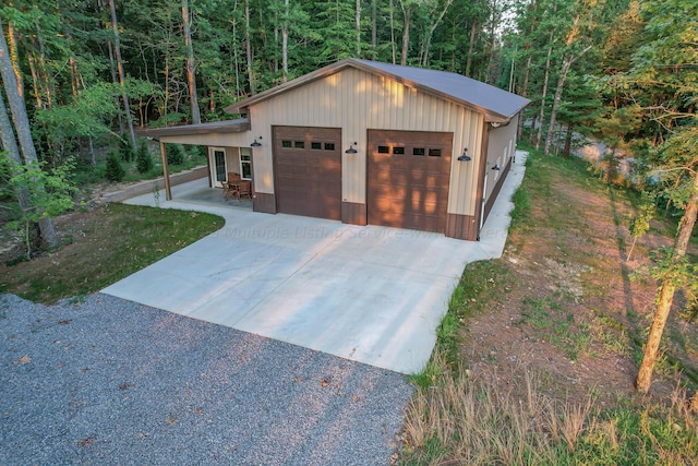 view of garage