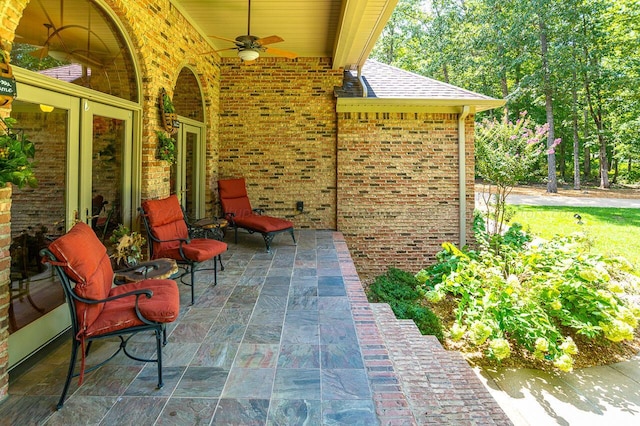 view of patio / terrace with ceiling fan