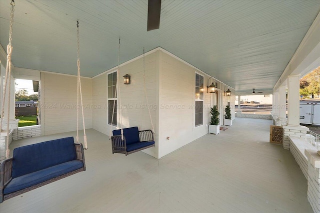 view of patio featuring covered porch