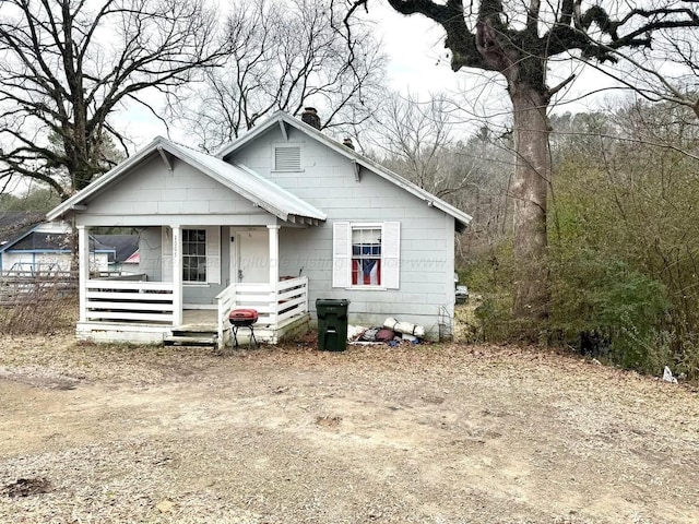 bungalow featuring a porch