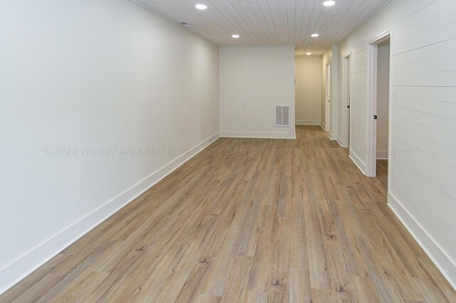 empty room featuring light wood-type flooring