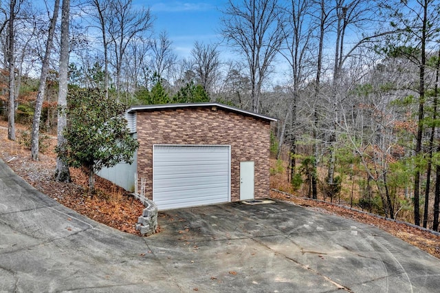 view of garage