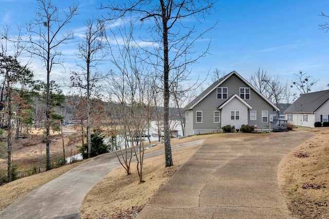 view of front of home featuring a water view