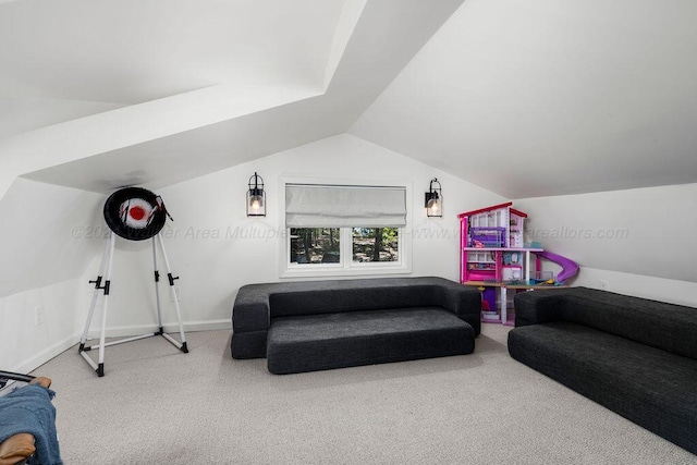 interior space featuring vaulted ceiling