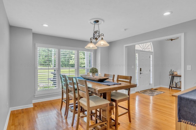 dining area featuring light hardwood / wood-style floors