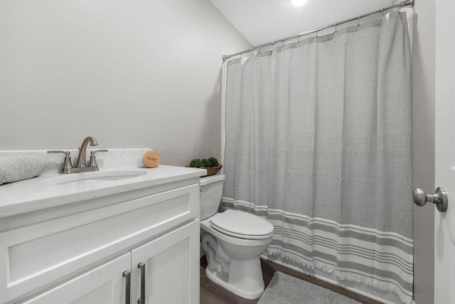 full bathroom featuring toilet and vanity