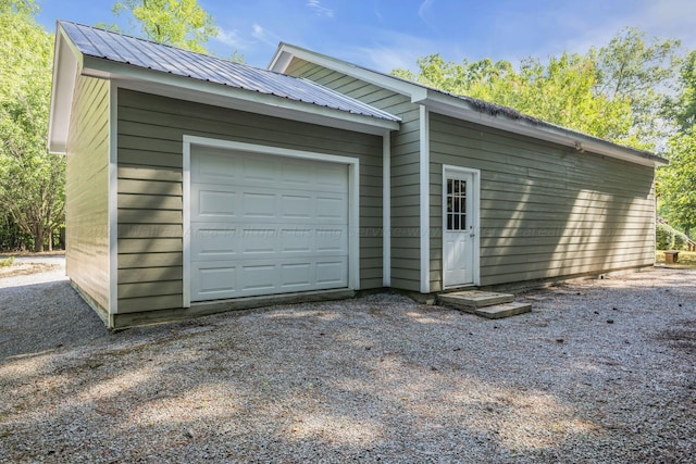 view of garage