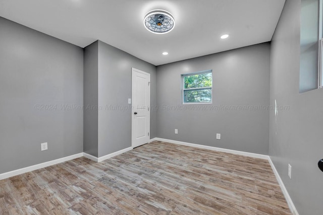 empty room featuring light wood-type flooring