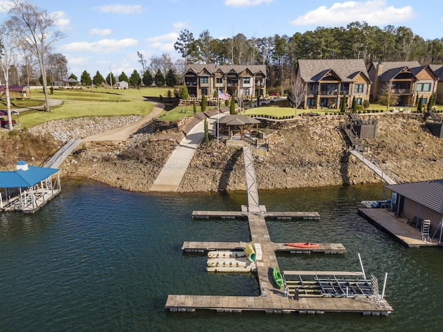 exterior space featuring a water view