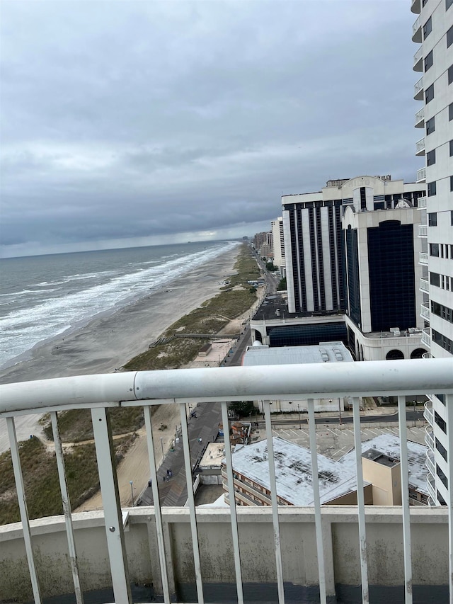 water view with a view of the beach