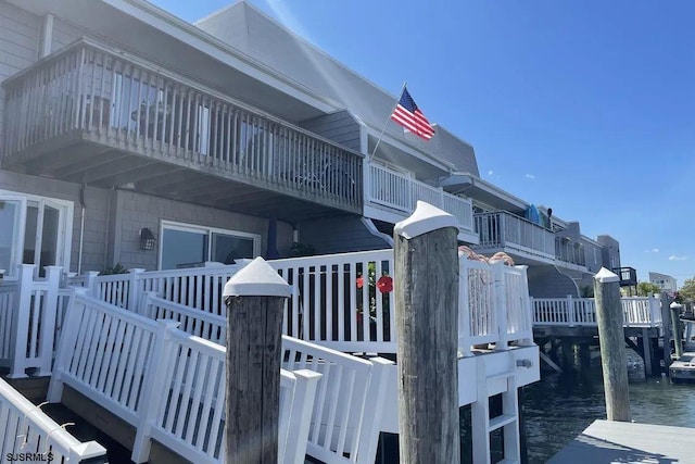 exterior space featuring a water view