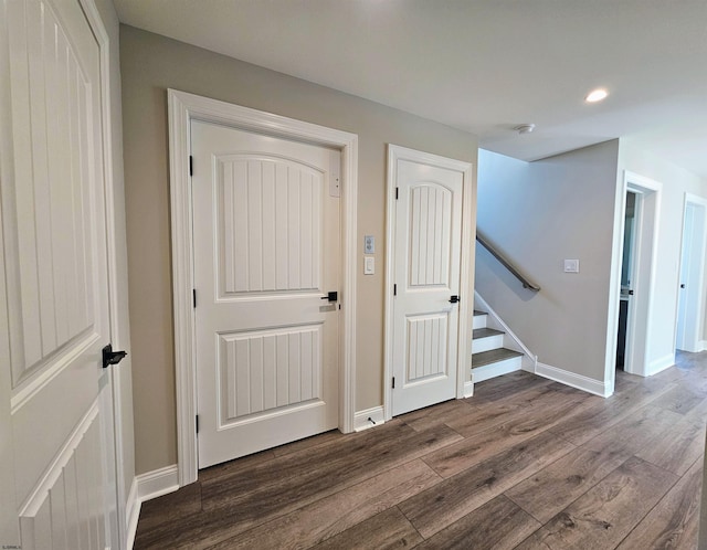 interior space featuring dark hardwood / wood-style floors