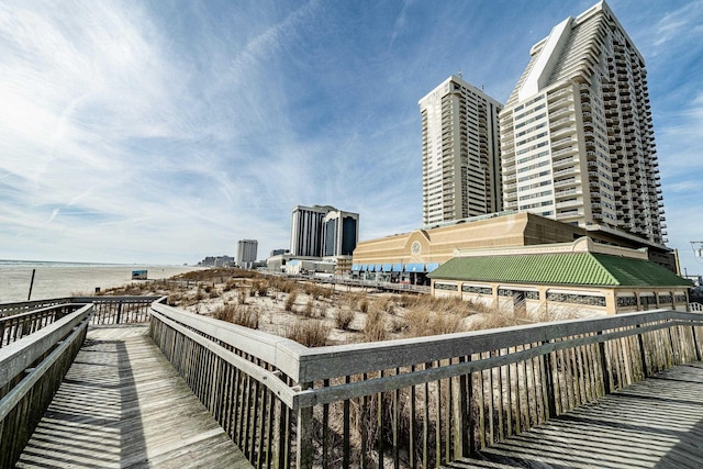 view of property's community with a water view