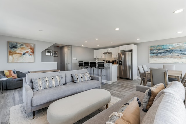 living room featuring light hardwood / wood-style flooring