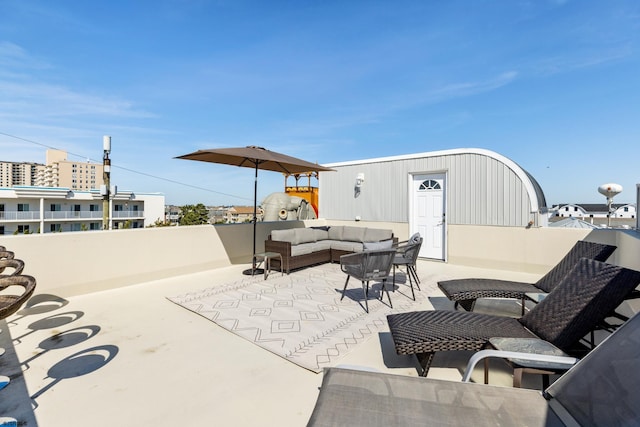 view of terrace featuring an outdoor hangout area