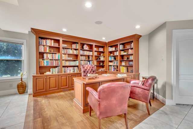 office featuring light hardwood / wood-style floors