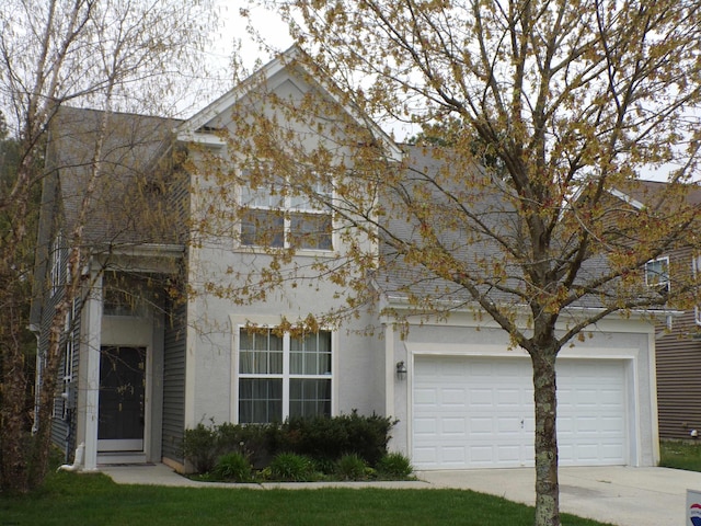 view of front of house with a garage