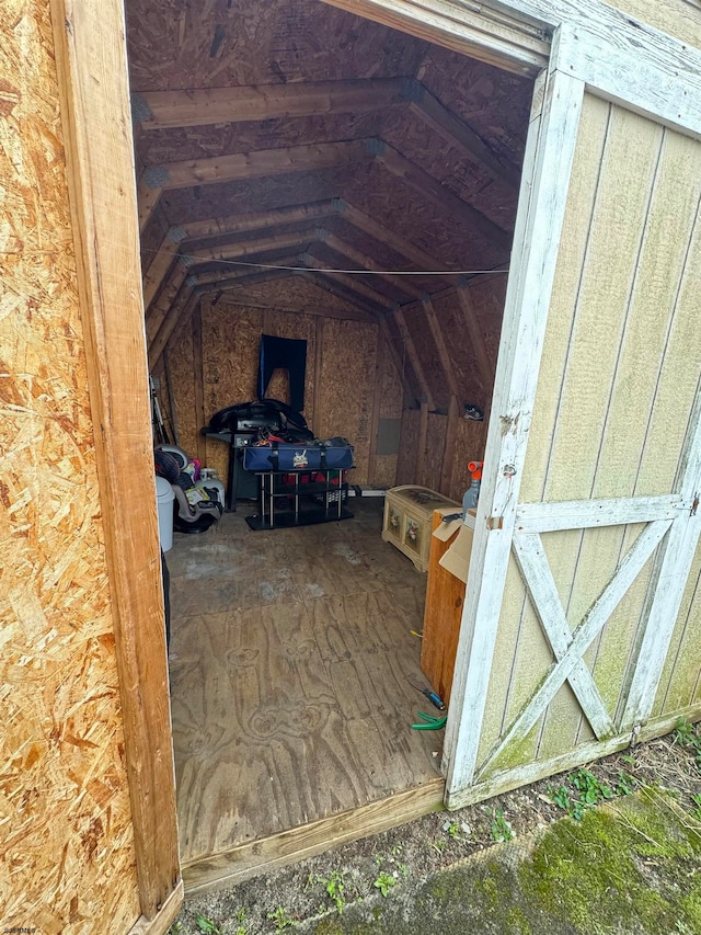 view of unfinished attic