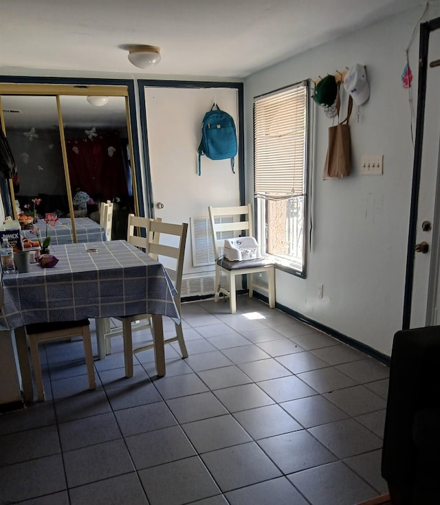 view of tiled dining space