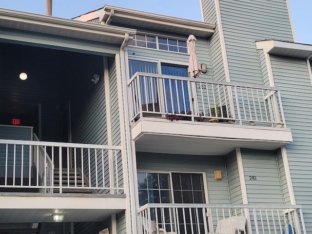 view of property exterior with a balcony