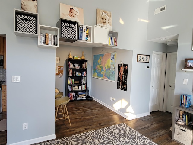 interior space featuring dark hardwood / wood-style floors