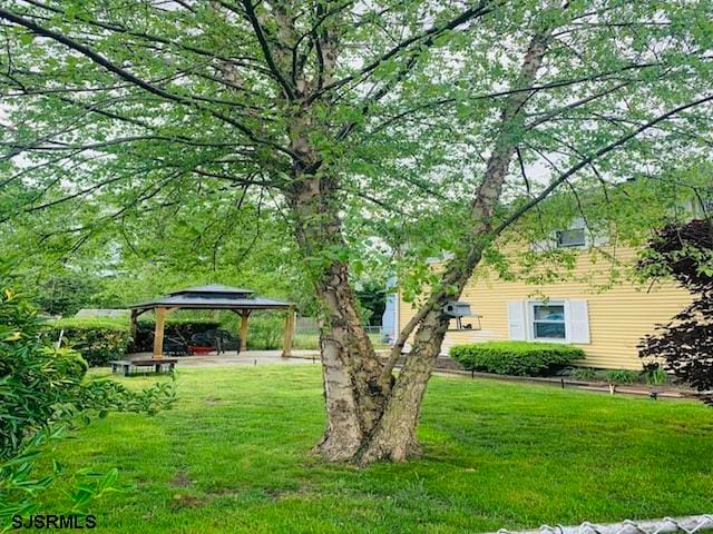 view of yard featuring a gazebo