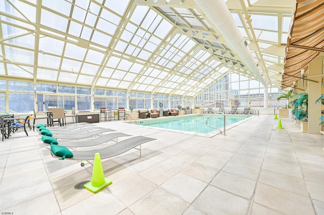 view of pool featuring a patio